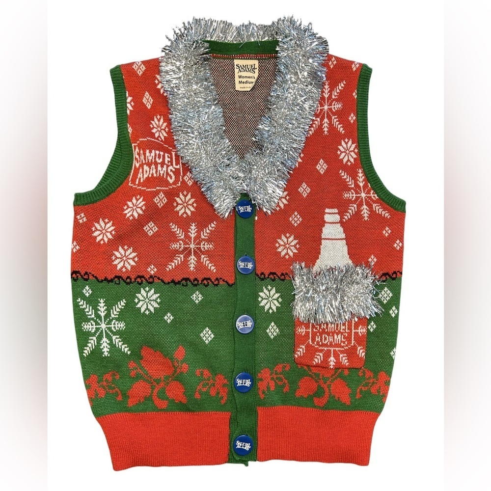 Samuel Adams Women's Red & Green Holiday Sweater Vest